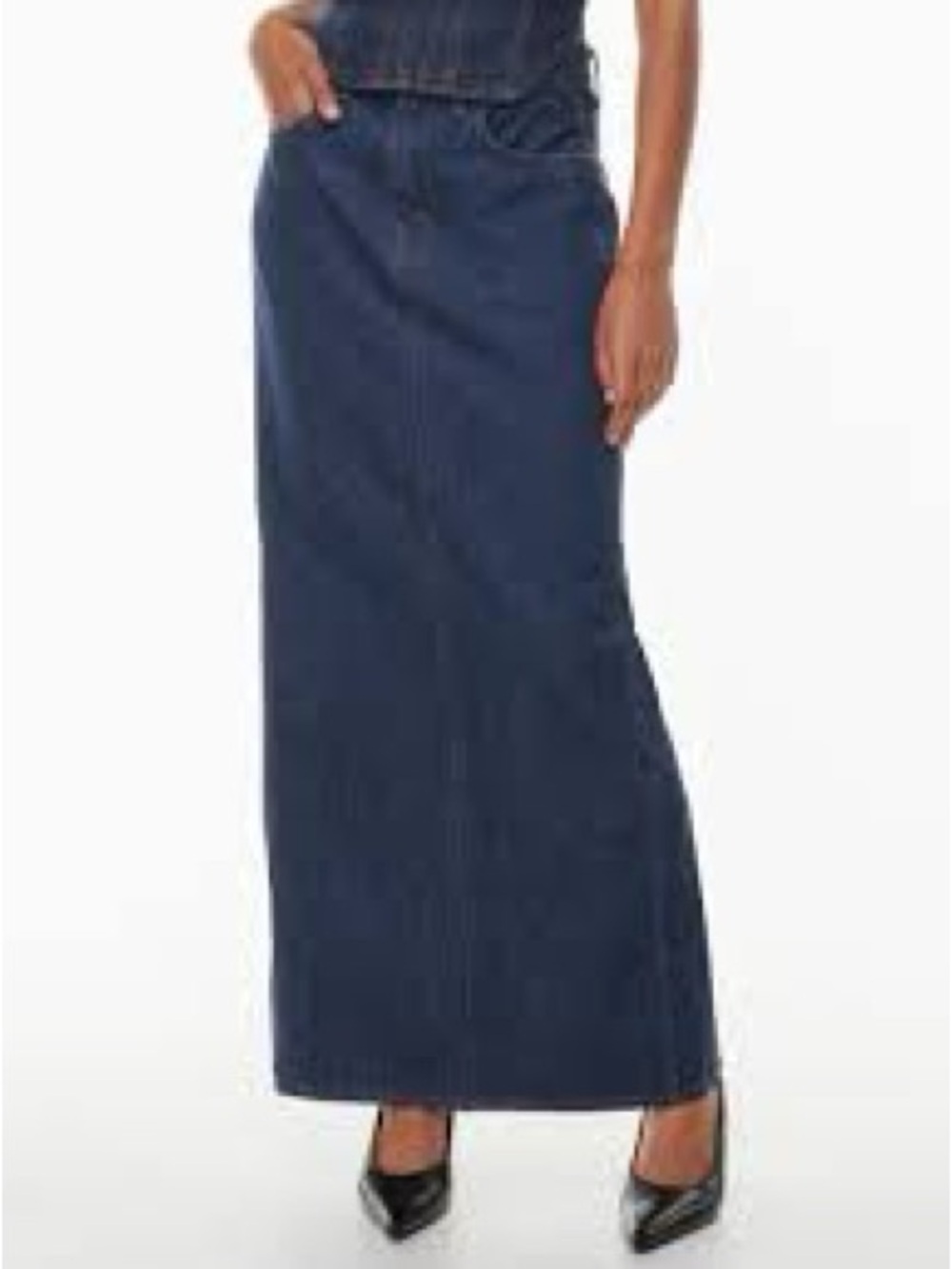 Aritzia Denim Forum 90s Pencil Maxi Skirt Size 25 Blue